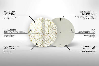 Base para velas de cemitério redondas Padrão de folha de arte de linha