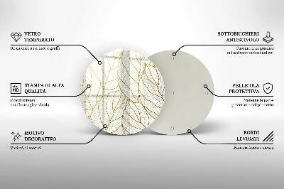 Base para velas de cemitério redondas Padrão de folha de arte de linha