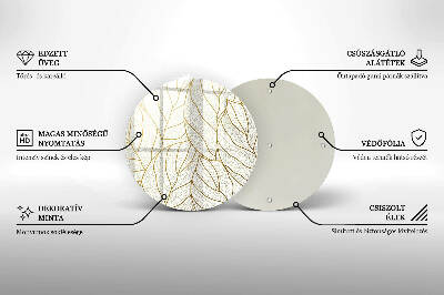 Base para velas de cemitério redondas Padrão de folha de arte de linha