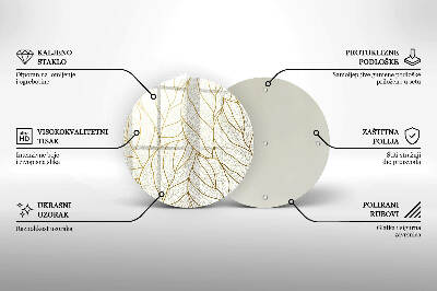 Base para velas de cemitério redondas Padrão de folha de arte de linha