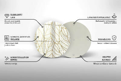 Base para velas de cemitério redondas Padrão de folha de arte de linha