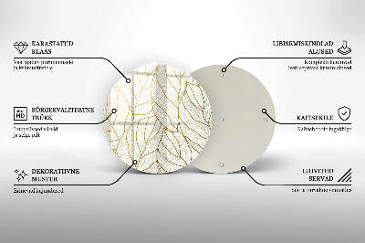 Base para velas de cemitério redondas Padrão de folha de arte de linha