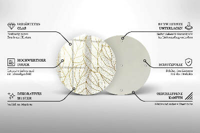 Base para velas de cemitério redondas Padrão de folha de arte de linha