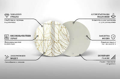Base para velas de cemitério redondas Padrão de folha de arte de linha