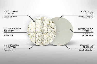 Base para velas de cemitério redondas Padrão de folha de arte de linha