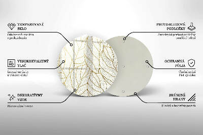 Base para velas de cemitério redondas Padrão de folha de arte de linha
