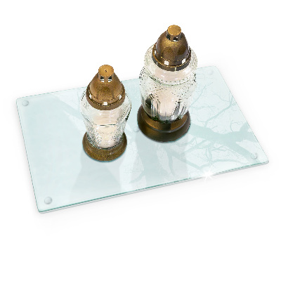 Base de vidro para velas de cemitério retangular transparente