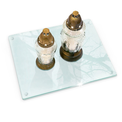 Base de vidro para velas de cemitério retangular transparente