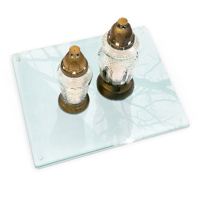 Base de vidro para velas de cemitério retangular transparente