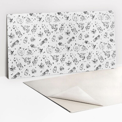 Revestimento de parede Abstração em preto e branco