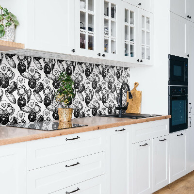 Revestimento decorativo PVC Vegetais pretos e brancos