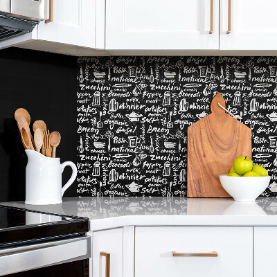 Revestimento decorativo PVC Placas de cozinha em preto e branco