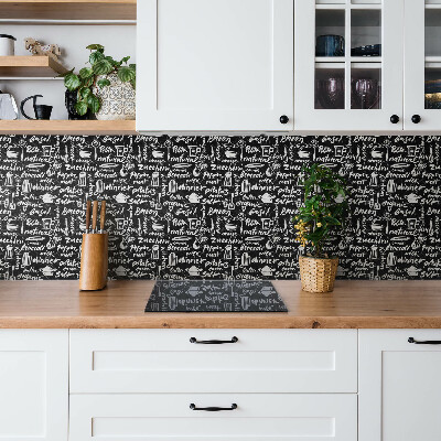 Revestimento decorativo PVC Placas de cozinha em preto e branco