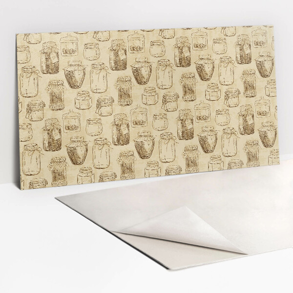 Revestimento decorativo PVC Potes em fundo marrom