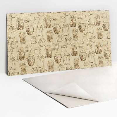 Revestimento decorativo PVC Potes em fundo marrom