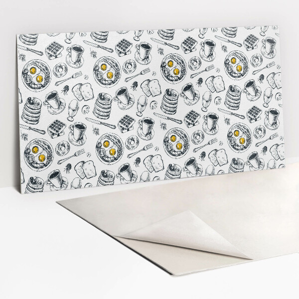 Revestimento decorativo PVC Café da manhã preto e branco