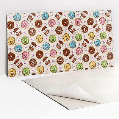 Revestimento decorativo PVC Donuts e café de desenho animado