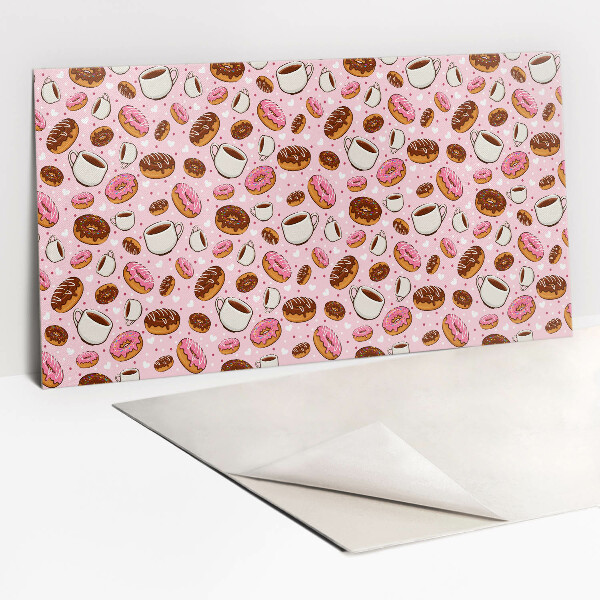 Revestimento de parede Donuts e café de desenho animado