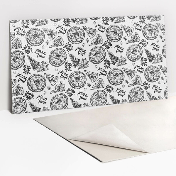 Revestimento de parede Motivos de pizza em preto e branco