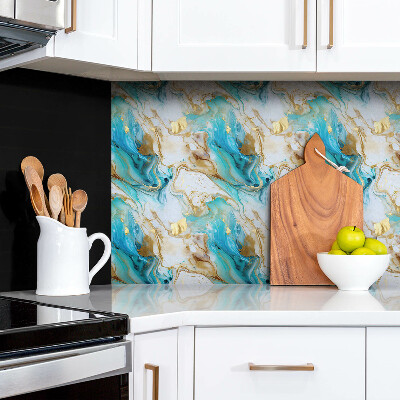 Revestimento de parede Mármore azul e dourado