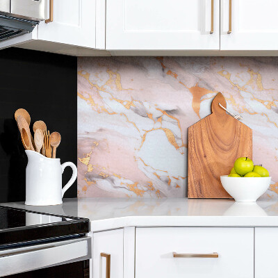 Revestimento de parede Mármore pastel e dourado