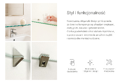 Prateleira de vidro transparente