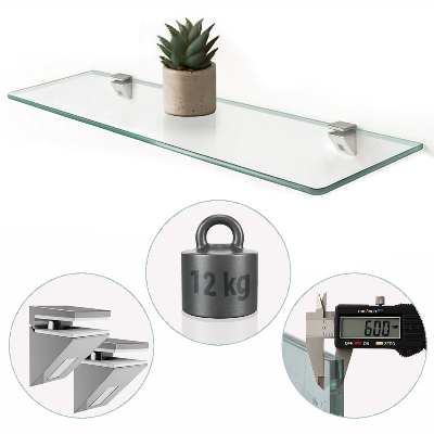 Prateleira de vidro transparente