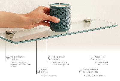 Prateleira de vidro transparente