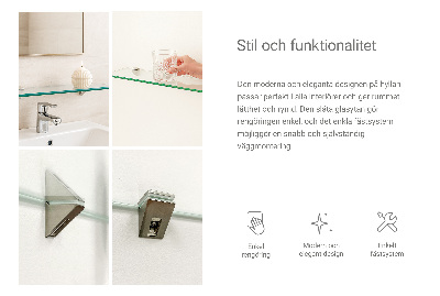 Prateleira de vidro transparente