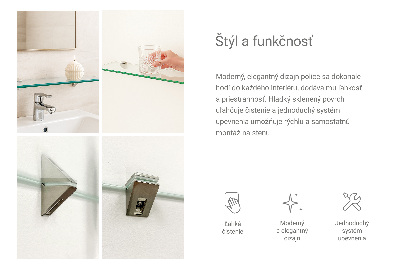 Prateleira de vidro transparente