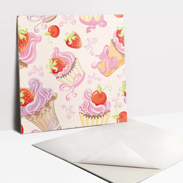 Piso vinilico Cupcakes de frutas coloridas