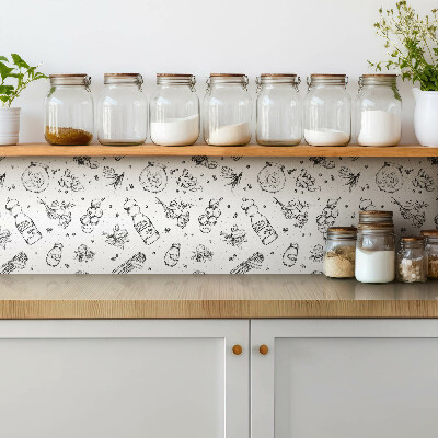 Pavimento vinílico Abstração em preto e branco