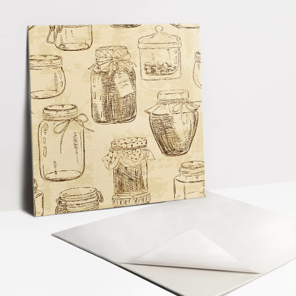 Piso vinilico Potes em fundo marrom