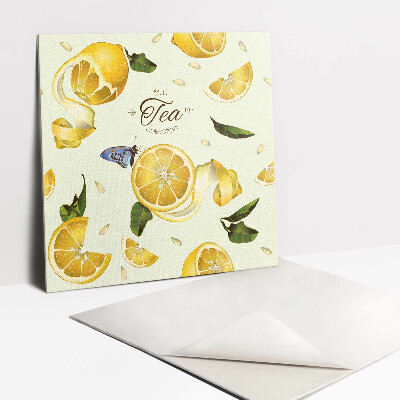 Pavimento vinílico Fatias de limão amarelo