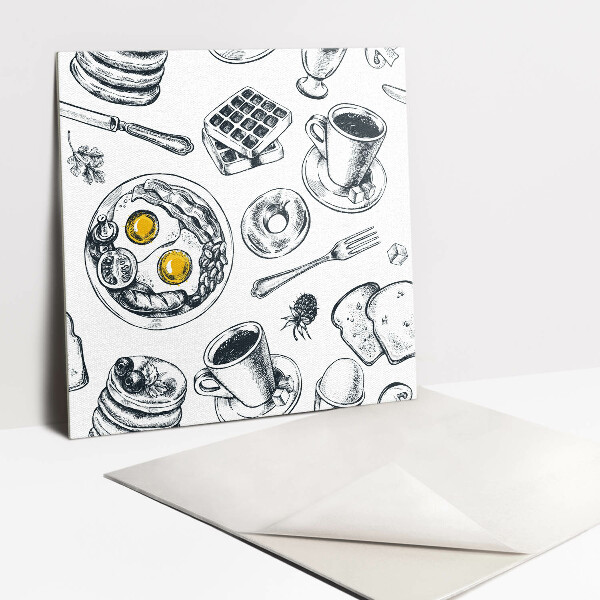 Piso vinilico Café da manhã preto e branco