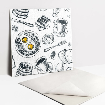 Piso vinilico Café da manhã preto e branco