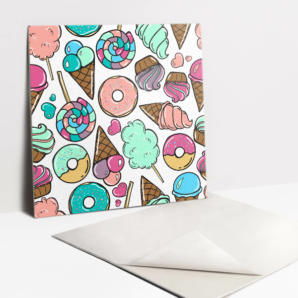 Pavimento vinílico Doces de desenho animado