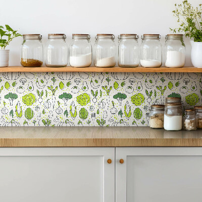 Pavimento vinílico Vegetais verdes de desenho animado