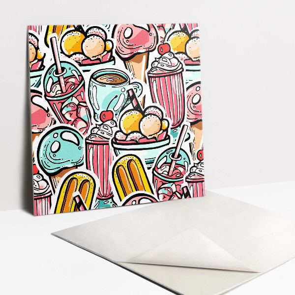 Piso vinilico Doces de desenho animado