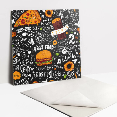 Piso vinilico Desenhos animados de fast food