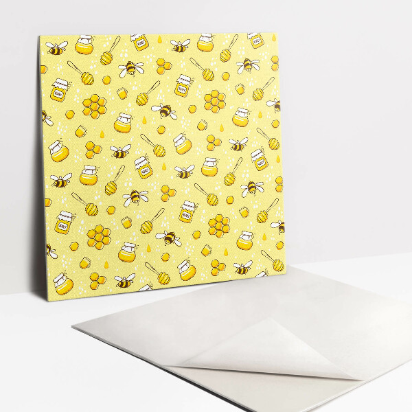 Pavimento vinílico Abelhas e mel de desenho animado