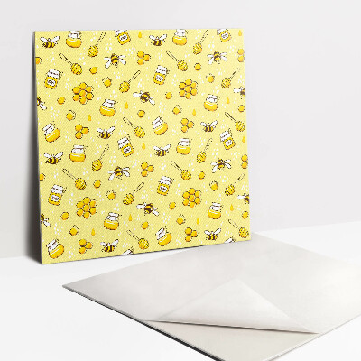 Pavimento vinílico Abelhas e mel de desenho animado