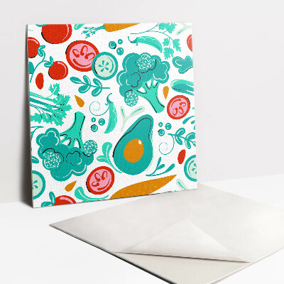 Piso vinilico Legumes e frutas de desenho animado