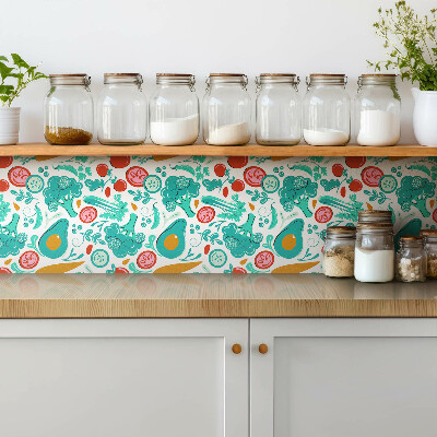 Piso vinilico Legumes e frutas de desenho animado