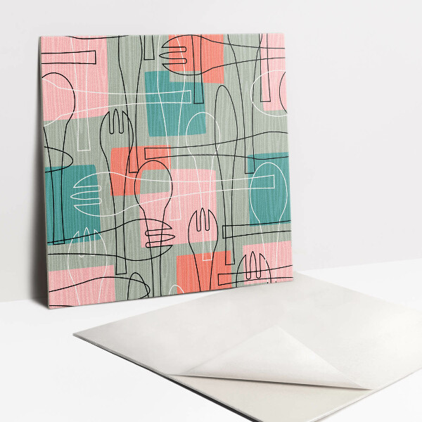 Pavimento vinílico Talheres abstratos