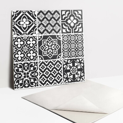 Piso vinilico Azulejos portugueses pretos e brancos