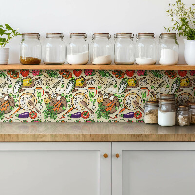 Piso vinilico Vegetais coloridos de desenho animado