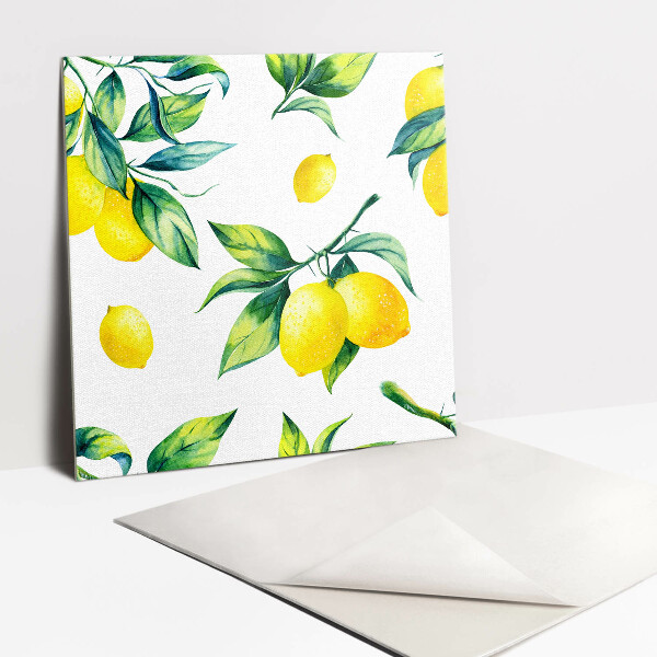 Piso vinilico Ramos de folhas e limões