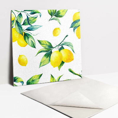 Piso vinilico Ramos de folhas e limões