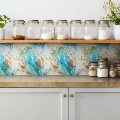 Pavimento vinílico Mármore azul e dourado